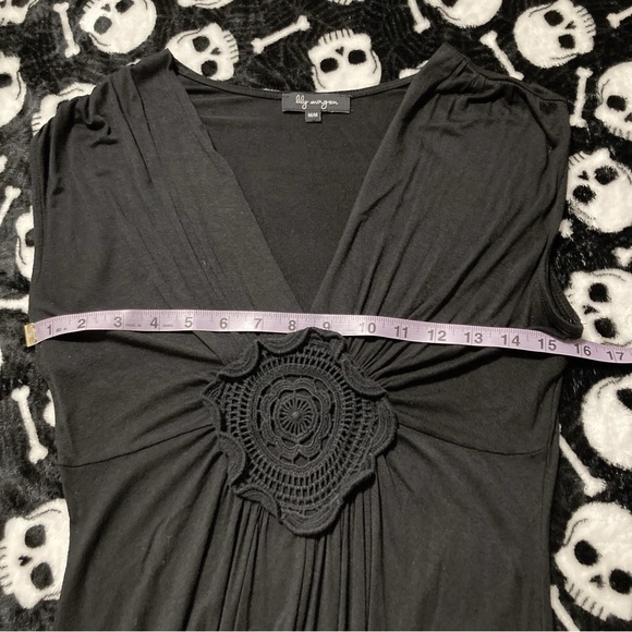 LILY MORGAN Black jersey maxi dress ~ Boho goth SMALL MEDIUM sleeveless sundress - Picture 7 of 15